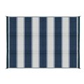 Camco OUTDOOR MAT, 6FT X 9FT, BLUE STRIPE, W/UV 42871